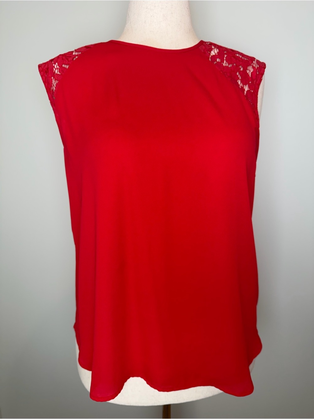 J. Crew Red Lace-Trim Sleeveless Camisole